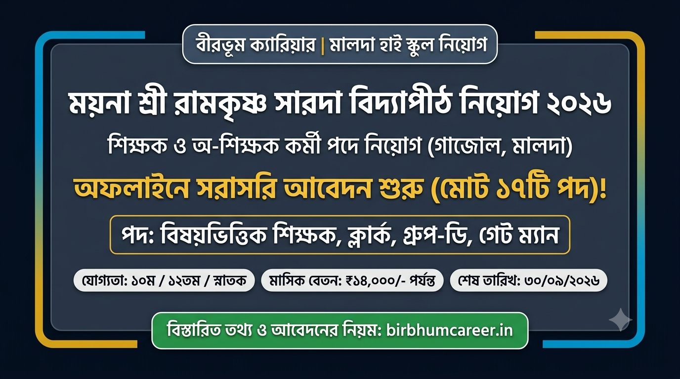 moyna-sree-ramkrishna-sarada-vidyapith-malda-recruitment-2026